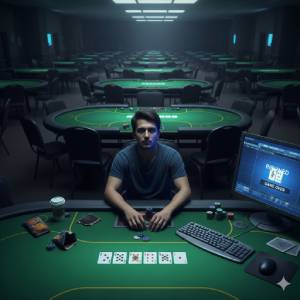 joueur de poker devant jouer face à une intelligence artificielle